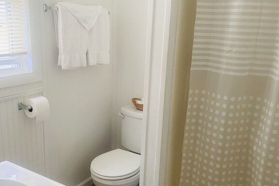 a shower curtain next to a sink