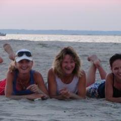 a group of people swimming in a body of water