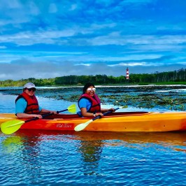 a small boat in a body of water