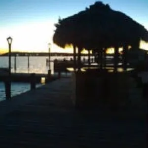 a sunset over a body of water